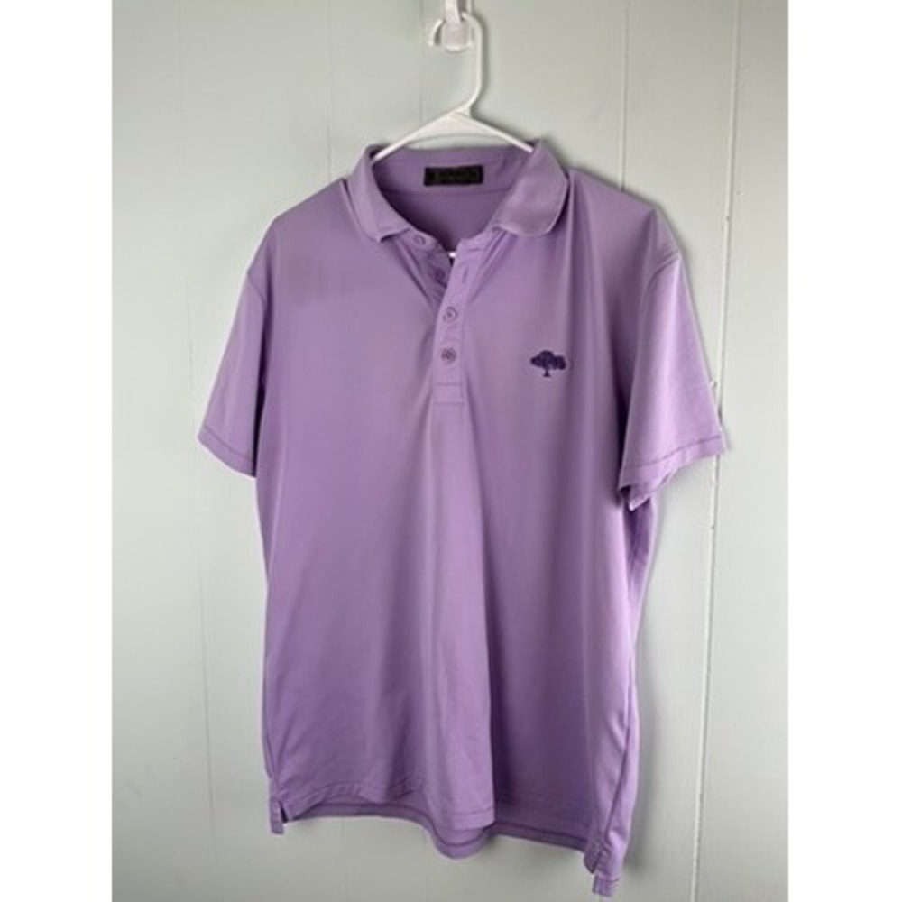 G/FORE Mens Performance Golf Polo Shirt Purple Lavender Tree Logo Size M
